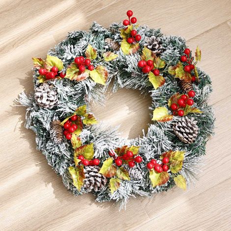 Guirlande De Noël - Pin D'orléans Artificiel - 40 Cm - Pour Porte Fenêtre Mur Extérieur Intérieur (1/5)
