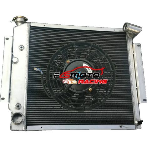 Radiador de aluminio con ventilador, diseño de 3 filas, alta capacidad de refrigeración, construcción duradera. (1/5)