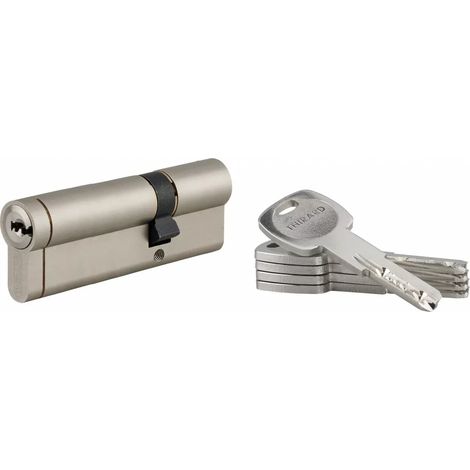 Thirard – Cylindre de serrure débrayable 30x65mm – 5 clés – Nickelé – Protection renforcée pour portes en bois dur