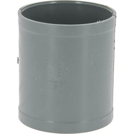 Adequa – Raccord d'évacuation PVC femelle-femelle Ø80 – Manchon à butée pour assemblage fiable – Évite les impuretés – Collage facile
