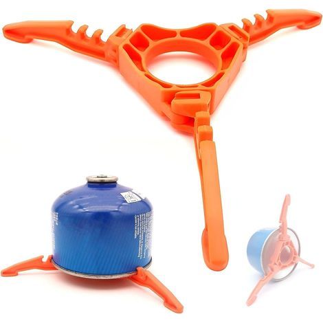 Support pliable pour cartouche de gaz - support stabilisateur pour le camping et la randonnée (orange) (1/5)