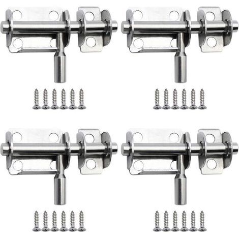 4 Pièces 65mm Mini Verrous de Porte Coulissants en Acier Inoxydable loquets de Porte de Sécurité avec Vis pour Porte de Salle de Bain Porte en Bois Porte pour Animaux de Compagnie Cha