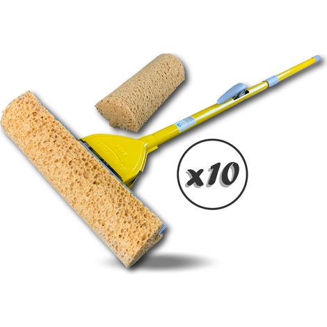 Balai épongeur avec recharge Essorage par levier 280 mm - Quantité x10 - Balai épongeur complet