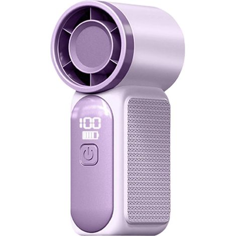 Mini ventilateur portable,Affichage LED,Dos nu, USB,Batterie longue durée de 3000 mAh,Adapté pour la maison et les voyages,Violet (1/3)
