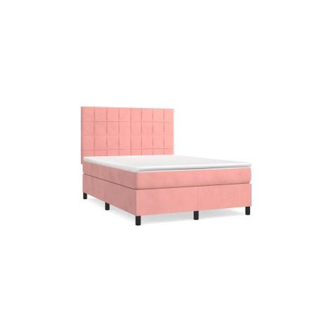 Sommier à lattes de lit avec matelas Rose 140x190 Velours (1/5)