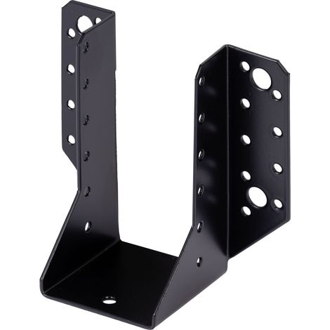 Sabot de poutre type A plastifié noir 64 x 128 mm – Acier galvanisé avec revêtement noir – Marque Alberts