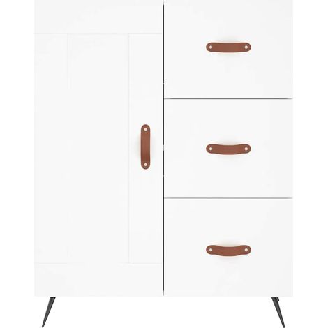 Credenza buffet cassettiera mobile contenitore organizer cucina soggiorno soggiorno 69,5 x 34 x 90 cm derivati del legno bianco 020030419