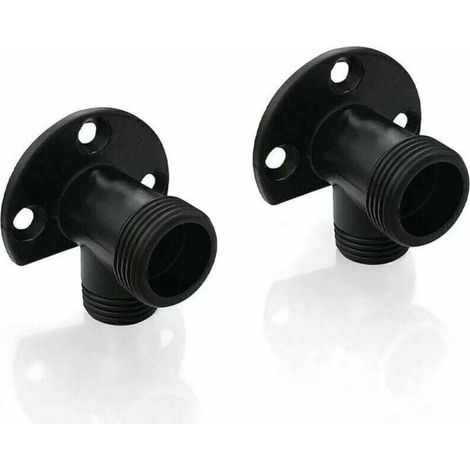 surface mounted conversion NPT 1/2 male to G 3/4 male, 2 pc Matte Black Installation Kit to Connect Hose for Exposed Faucet, Outdoor Shower System, Thermostatic Mixer, (1/3)