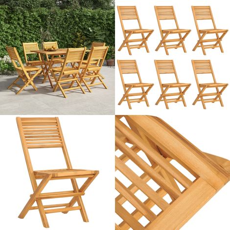 Gartenstühle 6 Stk. Klappbar 47x62x90 cm Massivholz Teak - Teakholzgartenstuhl - Klappbarer Gartenstuhl - Gartenstühle Set - Outdoor Möbel - Balkonmöbel - Home & Living (1/5)
