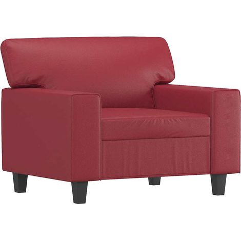 Fauteuil relax  Fauteuil Rouge bordeaux 60 cm Similicuir (1/5)