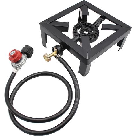 Réchaud à gaz 8 kW avec brûleur en fonte et anneau d'ébullition, grand réchaud GPL pour usage extérieur, réchaud portable avec structure en fer, version américaine, multicolore