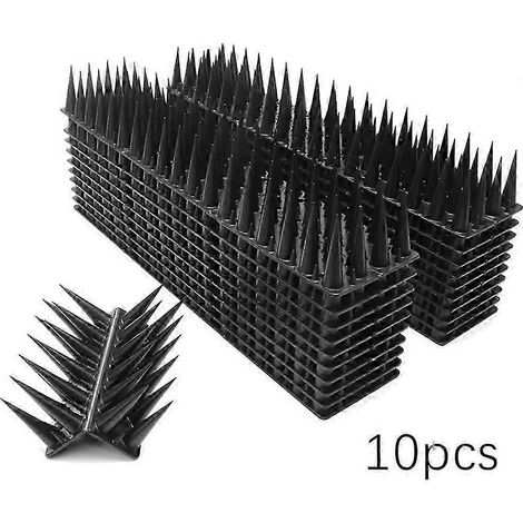 Packung mit 10 hochscharfen Taubenabwehrspitzen für den Außenbereich, schwarz (1/5)