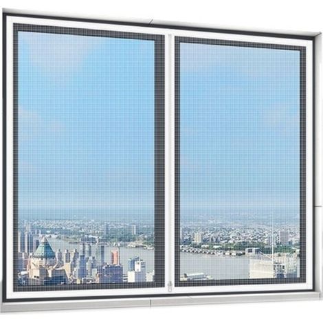 Rideau moustiquaire en fibre de verre avec fermeture éclair 120x120 cm (1/5)
