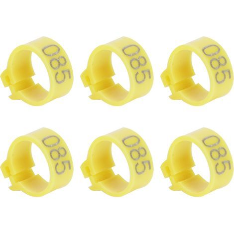 100 bagues d'identification numérotées pour pigeons (001-100), 10 mm, jaunes - Accessoire pour volailles (1/5)