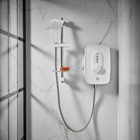 Triton Danzi 10.5kW Electric Shower Bathroom Shower Head Kit Gloss White (1/5)