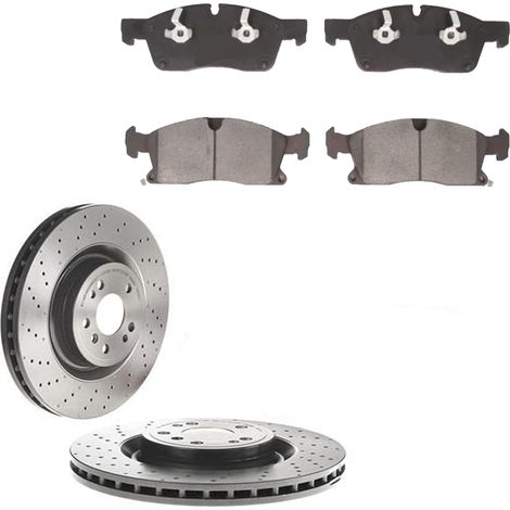 KIT FRENI ANTERIORI compatibile con MERCEDES-BENZ GLE COUPE' (C292) - DISCHI + PASTIGLIE OEM: P 50 109 , P 50 108 / DSK3197 , DSK3276 , SDK6932 /SOSTITUZIONE DIRETTA/BASSA POLVERE/SILENZIOSO (1/5)