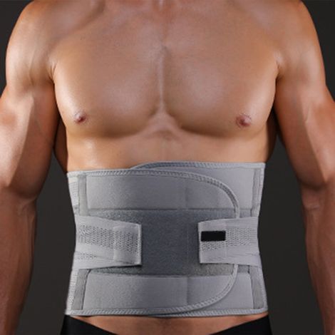 Ceinture Lombaire Ajustable pour Homme et Femme - Taille XL, Confort Optimal et Soutien Dorsal Respirant - Gris (1/4)