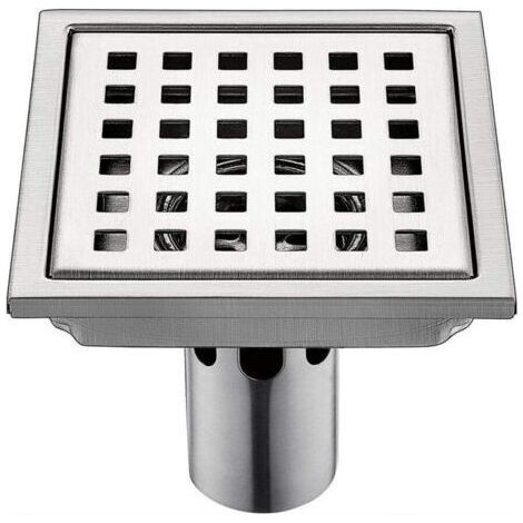 Égouttoir De Sol en Acier Inoxydable Grand Débit Égouttoir Carré Douche Drain Grille De Déchets,15X15cm (1/5)