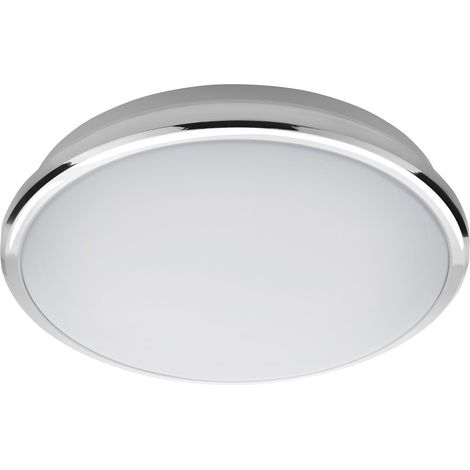 Plafonnier LED ARGENT, dia. 29 cm, 10 W, 230 V, 3 000 K/4 000 K/6 500 K, IP44, chromé (1/5)