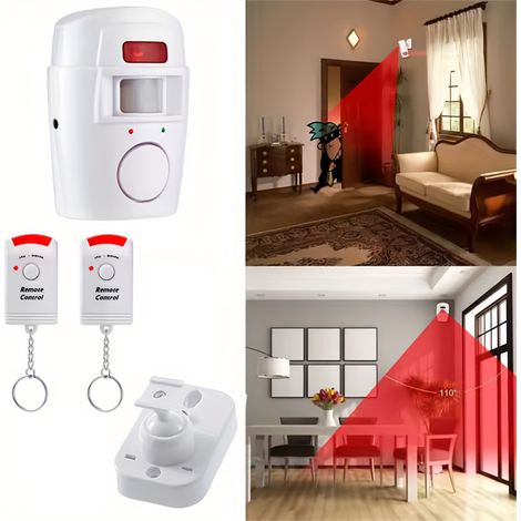 Capteur d'alarme anti-intrusion infrarouge avec télécommande sans fil pour maisons,magasins,garages (1/5)