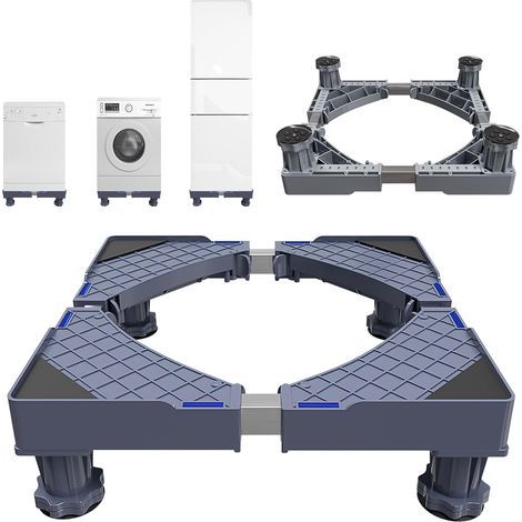 Support Machine a Laver Seche Linge & Réfrigérateur,Rehausseur Lave Linge et Machine a Laver Réglable,Socle Antivibration jusqu'à 120kg [Classe énergétique A+++] (1/5)
