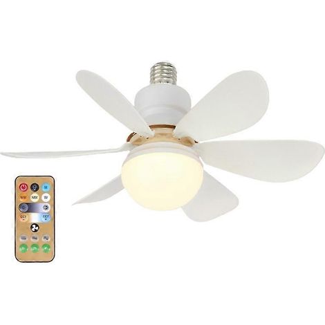 Ventilateur de plafond E27 avec télécommande et fonction mémoire pour la maison. le bureau ou la chambre à coucher (1/4)