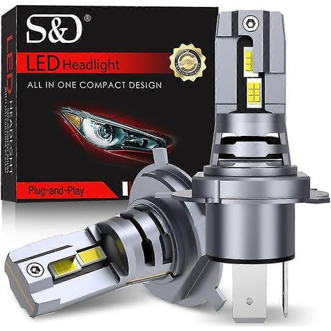 Ampoules de phares LED H4 Canbus 40 000 lm, 9003 HB2, feux de croisement/route, 120 W, 24 diodes LED CSP 3570 Turbo, 12 V, 6 500 K (1/5)