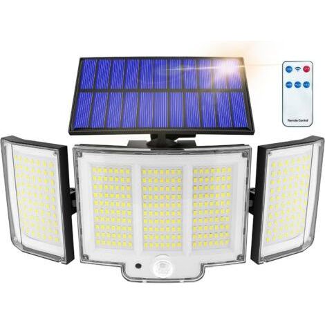 Lampe solaire extérieure 1500 lm IP65 avec capteur, angle de vision de 270° et 3 modes d'éclairage. Éclairage solaire extérieur puissant. (1/5)