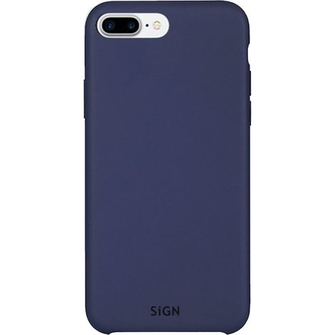 Coque en silicone liquide sign pour iphone 7 et 8 plus - bleue