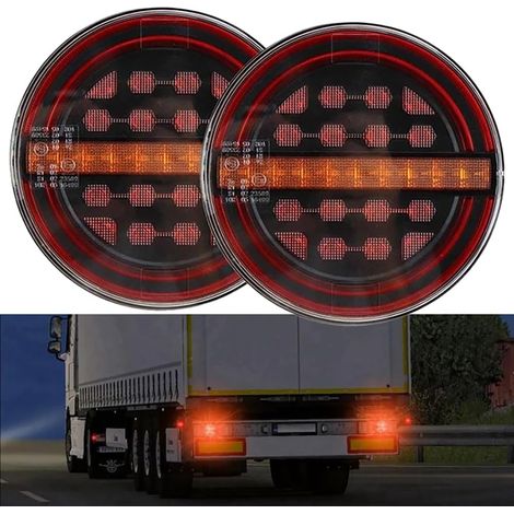 Runde LED-Rückleuchte, LKW-Rückleuchten, runde Hamburger-Anhänger-Rückleuchte, 12/24(V), IP67, 5 Watt, geeignet für Anhänger, PKW, LKW, schwere Nutzfahrzeuge und Wohnwagen. (1/5)