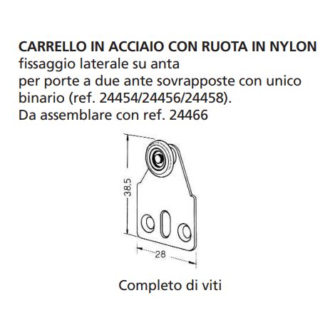 ORECA - CARRELLO IN ACCIAIO CON RUOTA INNYLON