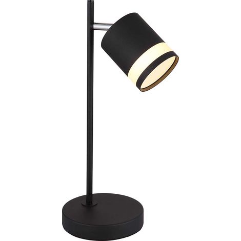 Tischleuchte Tischlampe Schlafzimmerlampe schwarz opal verstellbar 1 flammig LED