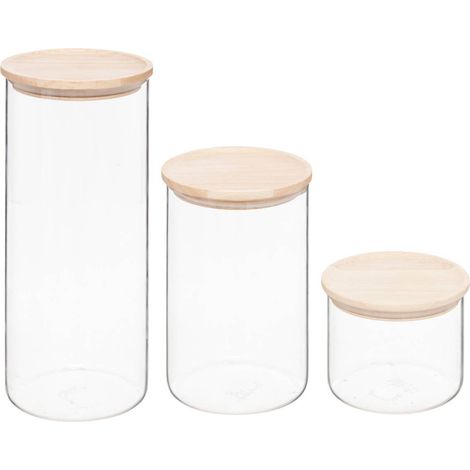 Set di 3 vasi in vetro hermet 0,4l 0,9l 1,5l - 5five