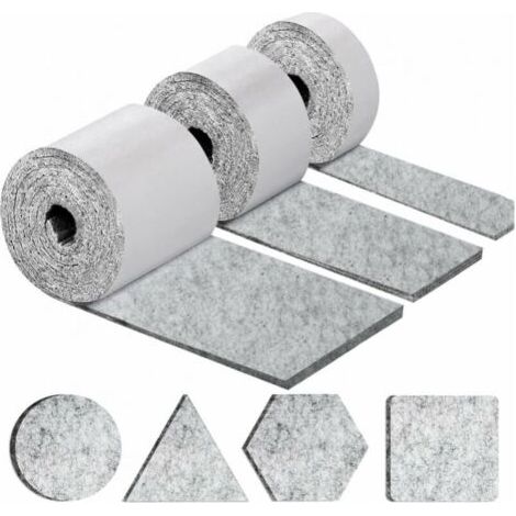 Patins pour Meubles Auto-adhésifs, Patins Chaises Meubles 3 Rouleaux (100x10cm+100x5cm+100x2cm), Tampon Chaise 5mm-Épais Patin Feutre (1/5)