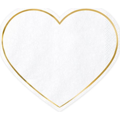 Tovaglioli a forma di cuore PartyDeco 14,5x12,5 cm, 1 confezione da 20 pezzi (1/2)