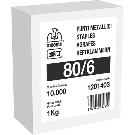 Romeo Maestri PUNTI PER FISSATRICI IN SCATOLA mod. 80/12 mm.12 galvanizzati 10.00 MG