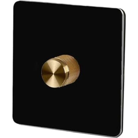 Variateur d'intensité 86, 500 W, bouton doré, unipolaire, rotatif, pour éclairage mural de salon, compatible avec lampes à incandescence (lot de 2). (1/4)