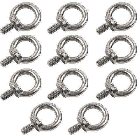 11 boulons à œillet M8, boulon à anneau, anneaux à vis, fileté mâle en acier inoxydable 304 boulon à œillet, pour boulon à œillet pour fixation et suspension (1/5)