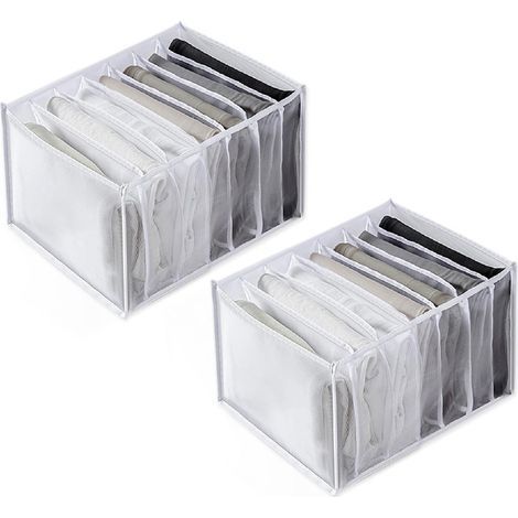 Lot de 2 boîtes de rangement pliables pour vêtements, jeans et pantalons. (1/4)