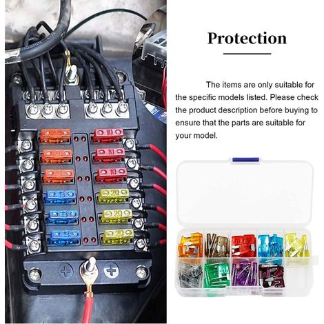 TrAdE Shop Traesio - Fusibili Assortiti 101 Pz Lamellari Per Auto E Moto Barca Kit Fusibbili Standard - (1/5)