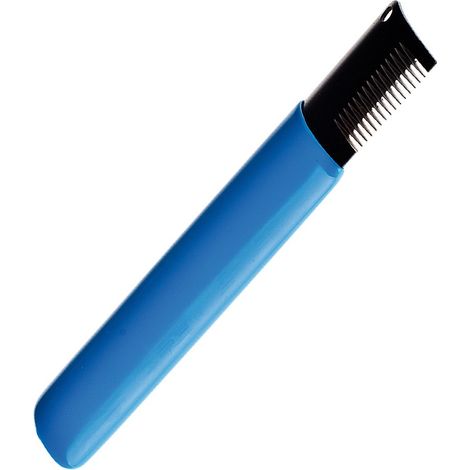 Couteau à éplucher avec 14 dents et manche en plastique pour chiens et chats