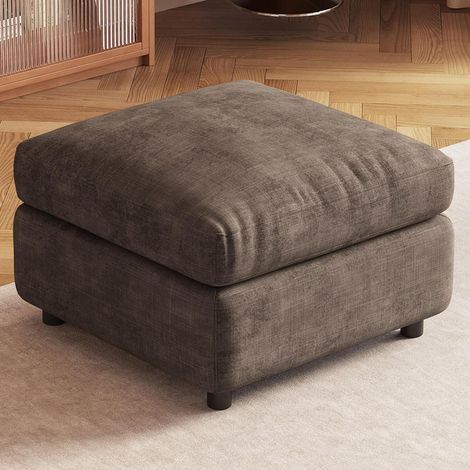 Sitzhocker mit Stauraum, gepolsterte Ottomane, Fußhocker mit Deckel, braun (1/5)