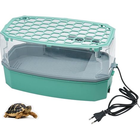 Aquarium pour Tortues avec Système de Filtration Intégrée et Couvercle Anti-Évasion Cage Habitat pour Petits Reptiles et Tortues de Terre ou d'Eau (1/5)