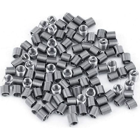 Lot 100 inserts filetés hélicoïdaux – acier inoxydable SS304 – M4x0.7x2D – réparation (1/5)