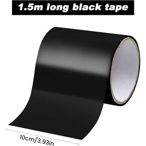 Ruban de réparation étanche - - 10cm x 1.5m - Anti-fuites - Non extensible - Noir - PVC - Surfaces planes (1/4)