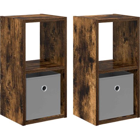 Maison Exclusive - Comodino con cassetto 2 pcs Rovere fumé 25,5 x 22 x 49,5 cm