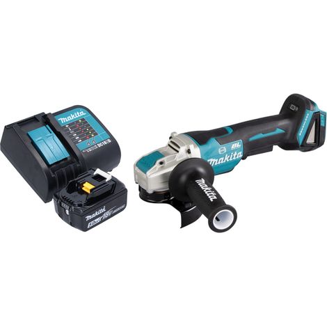 Amoladora angular sin cable Makita DGA 520 ST1X1 18 V 125 mm X-LOCK Brushless + 1x batería recargable 5,0 Ah + cargador