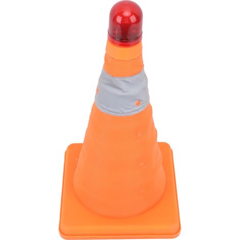 Cône de signalisation routière 30 x 19 x 19 cm – Cône de stationnement pliable, portable et réfléchissant, équipé d'un feu d'avertissement à LED (1/5)