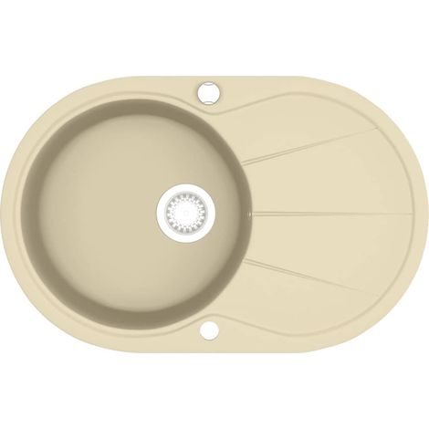Maison Exclusive - Granitspüle Einzelbecken Oval Beige (1/5)