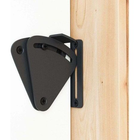 ALLIANDISGrand loquet de grange, verrou de confidentialité noir, convient aux portes coulissantes, aux portes escamotables et aux portes de garage.